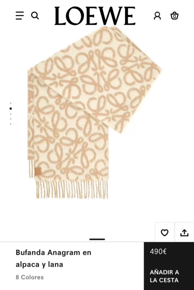 Loewe LOEWE Classic alpaca and wool Anagram scarves Size ONE SIZE - 3 Thumbnail
