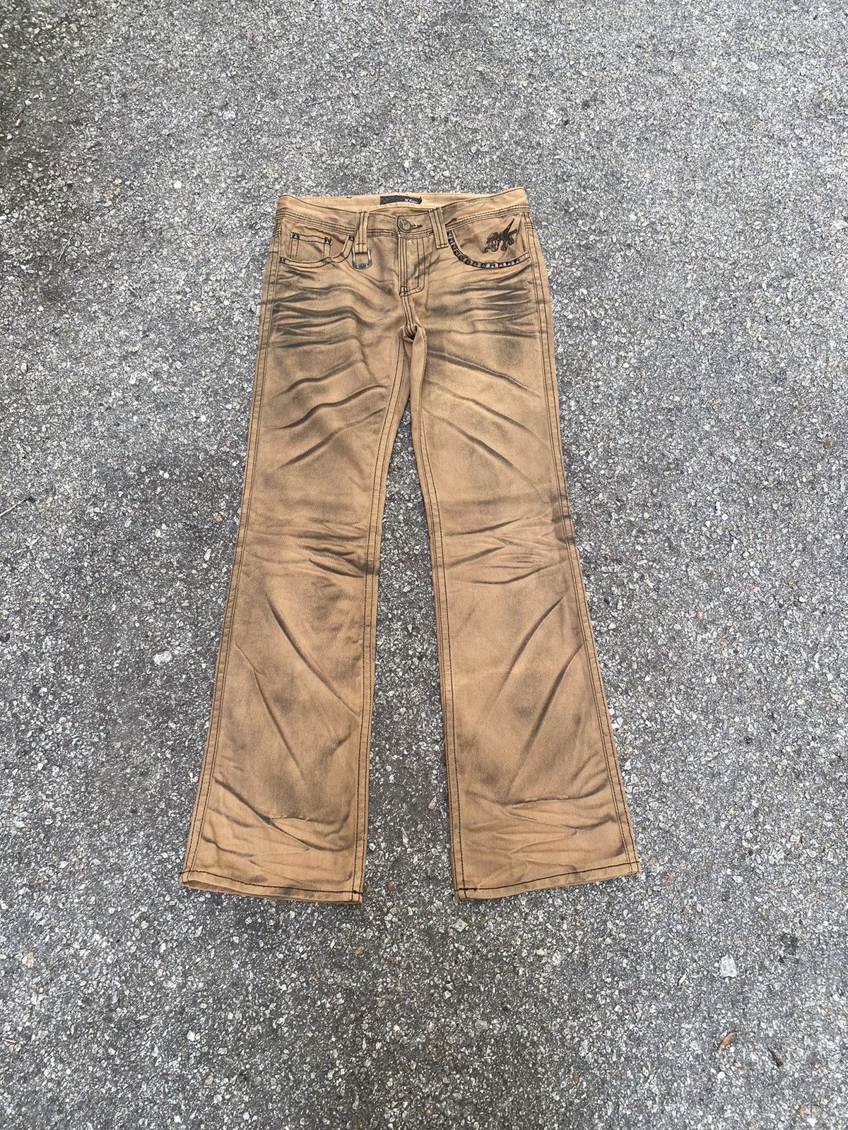 If Six Was Nine Flared Xfrm Skull Embroidery Clawmark Boot Cut Pants Size US 30 / EU 46 - 2 Thumbnail