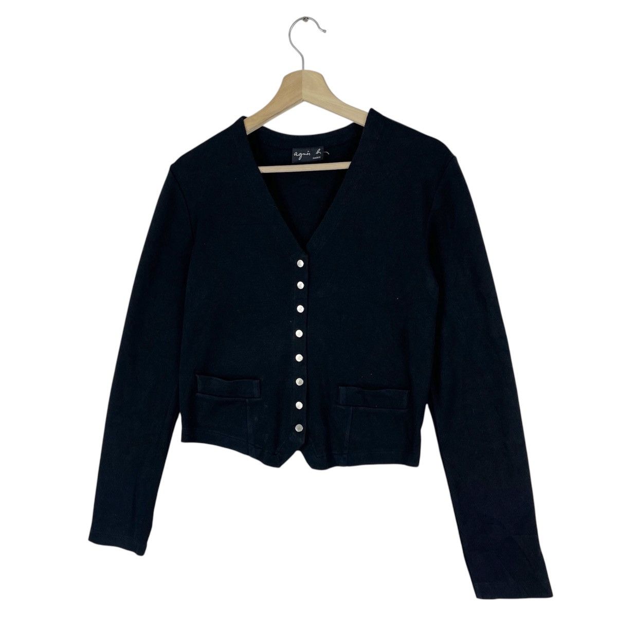 Vintage × agnes b. Agnes B Paris Snap Button Black Cardigan Size M / US 6-8 / IT 42-44 - 3 Thumbnail