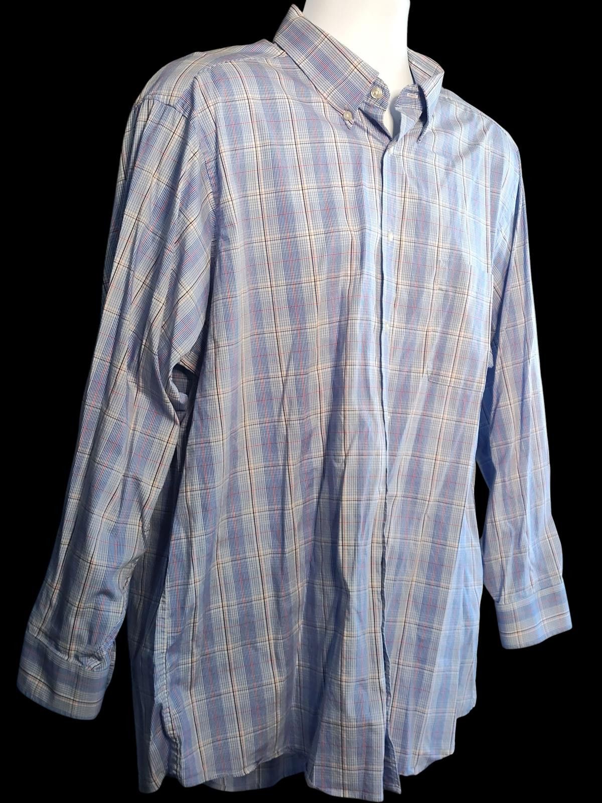 Izod IZOD Men's Casual Blue Plaid Button-Down Shirt Size US XL / EU 56 / 4 - 4 Thumbnail