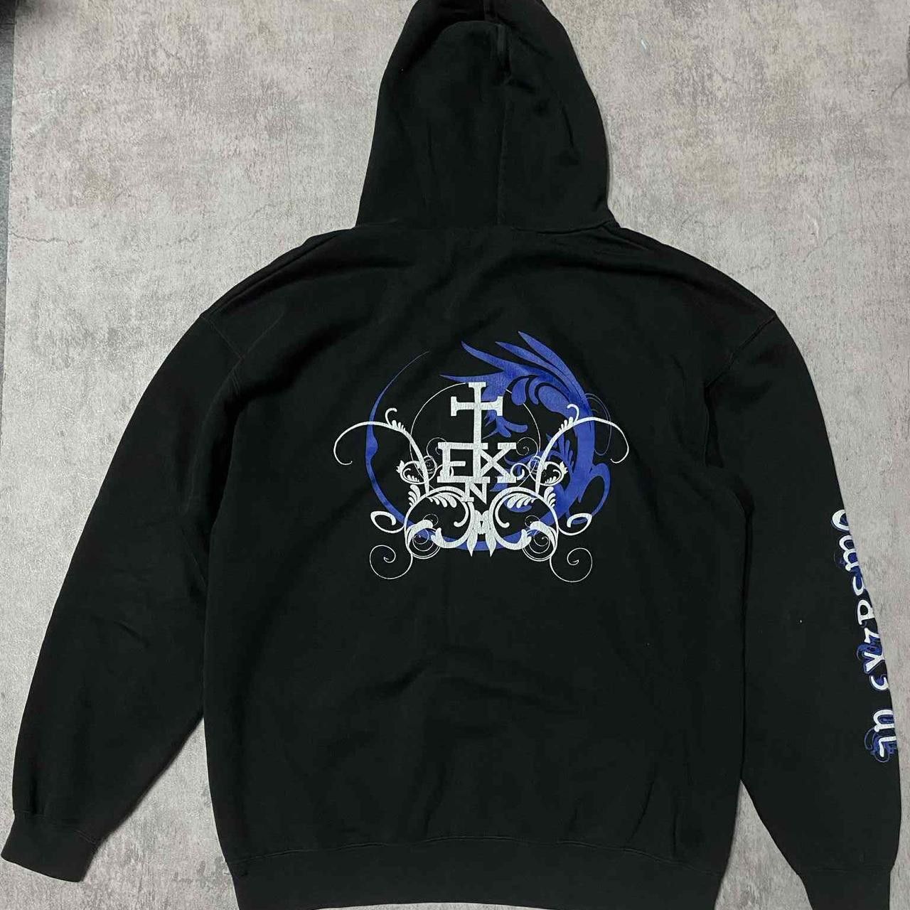 Fruit Of The Loom Black and blue Chrome Hearts hoodie #grunge Size US XL / EU 56 / 4 - 4 Thumbnail