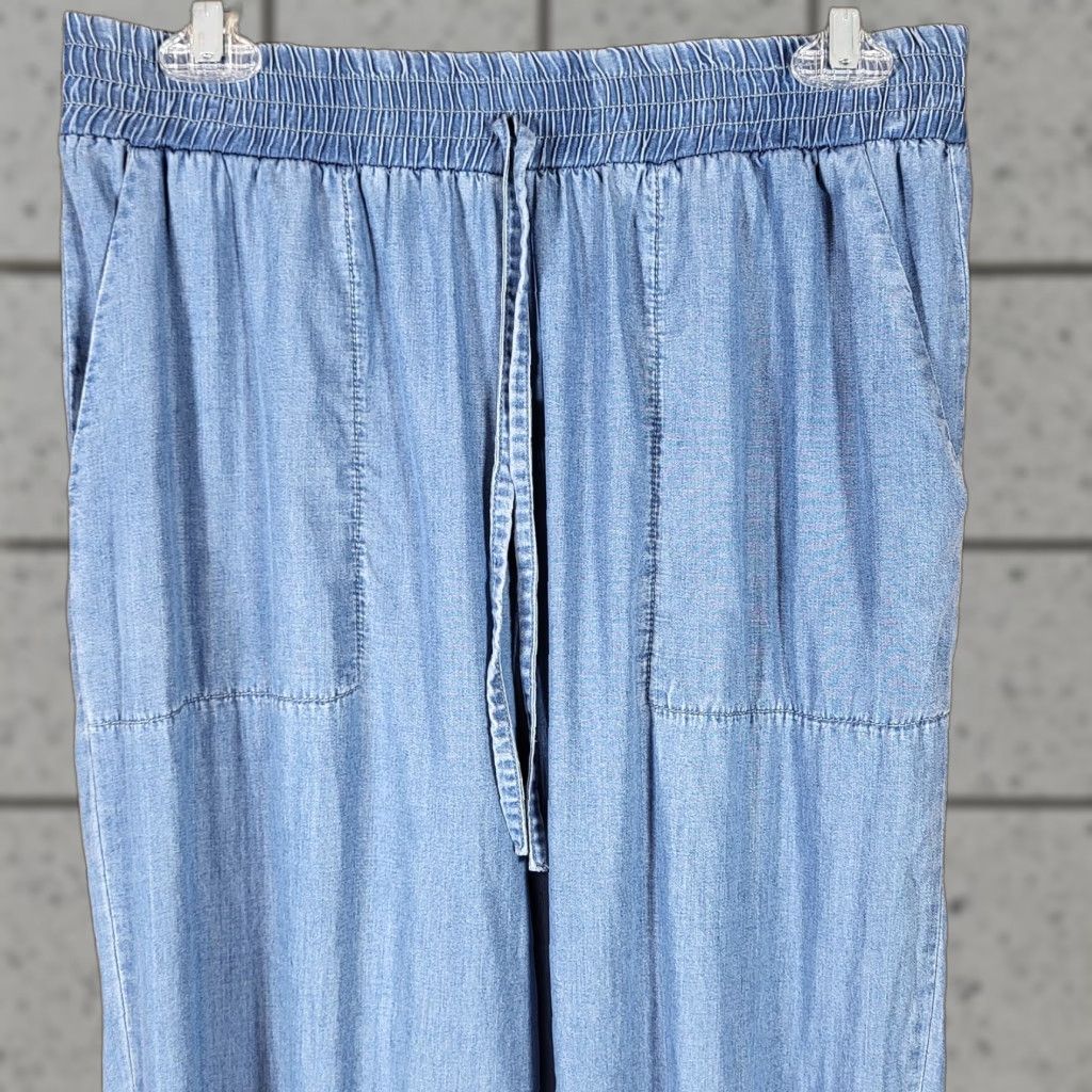 Vintage VINTAGE Hem & Thread Womens Jogger Pants M Blue Pockets Elastic Waist Tags Size 32" / US 10 / IT 46 - 1 Thumbnail