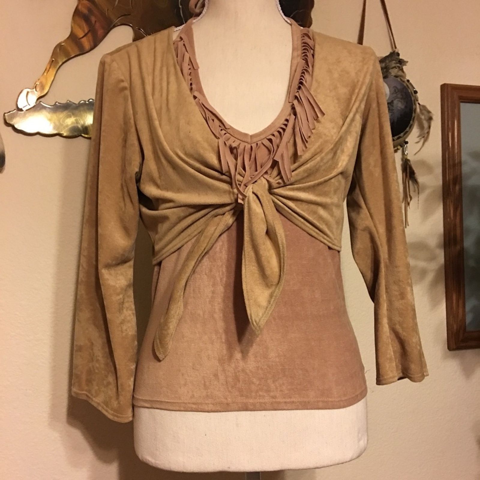 Vintage A Aubrey western style suede feel halter shrug set Size L / US 10 / IT 46 - 4 Thumbnail