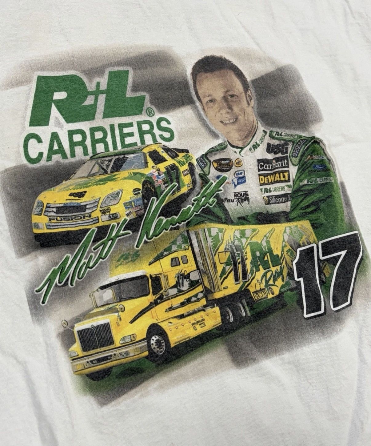 NASCAR Vintage 90s Y2k Nascar Matt Kenseth Racing Tee XL White Size US XL / EU 56 / 4 - 4 Thumbnail