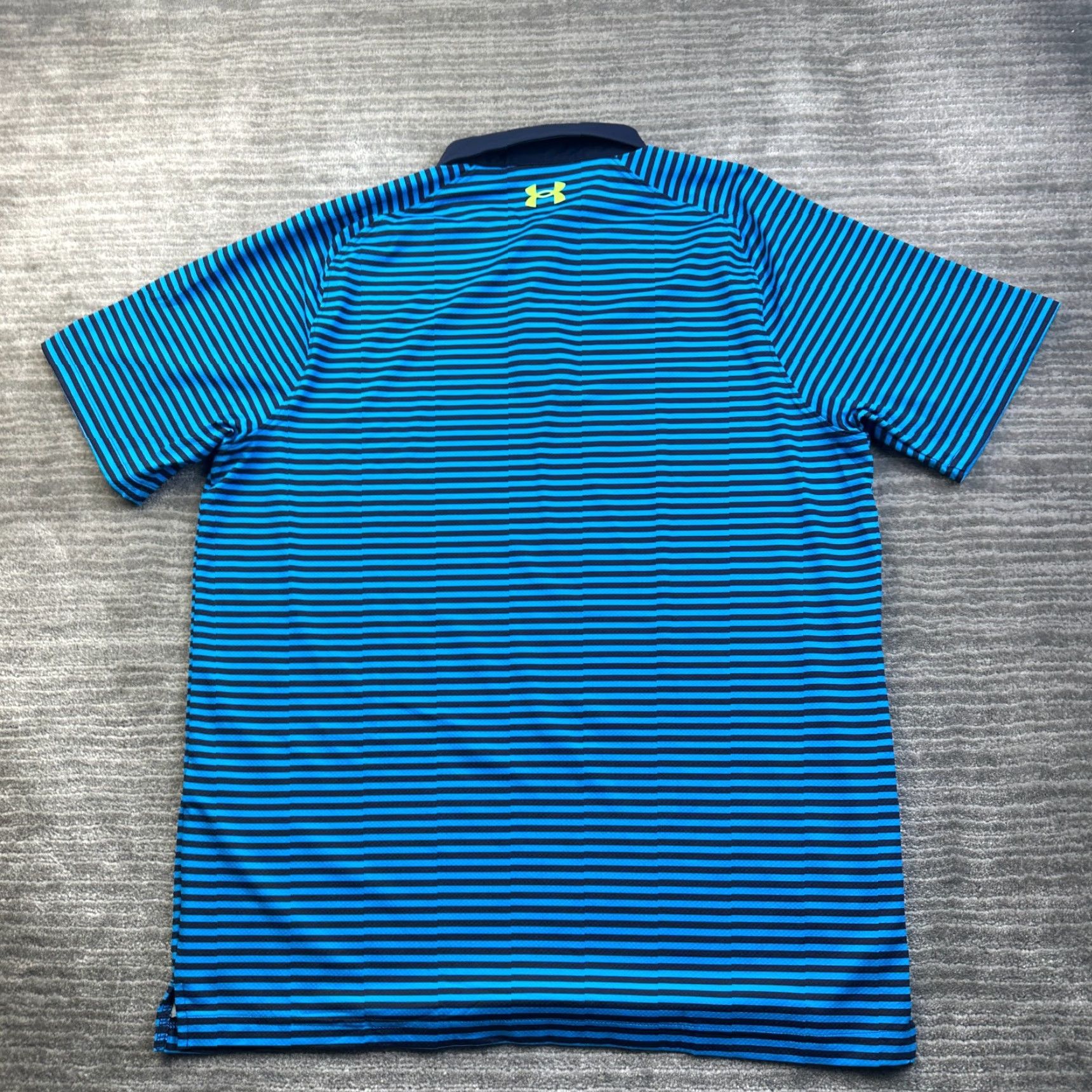Under Armour NEW Under Armour Polo Shirt Mens Large Blue Striped Golf Iso Chill Performance Size US L / EU 52-54 / 3 - 2 Thumbnail
