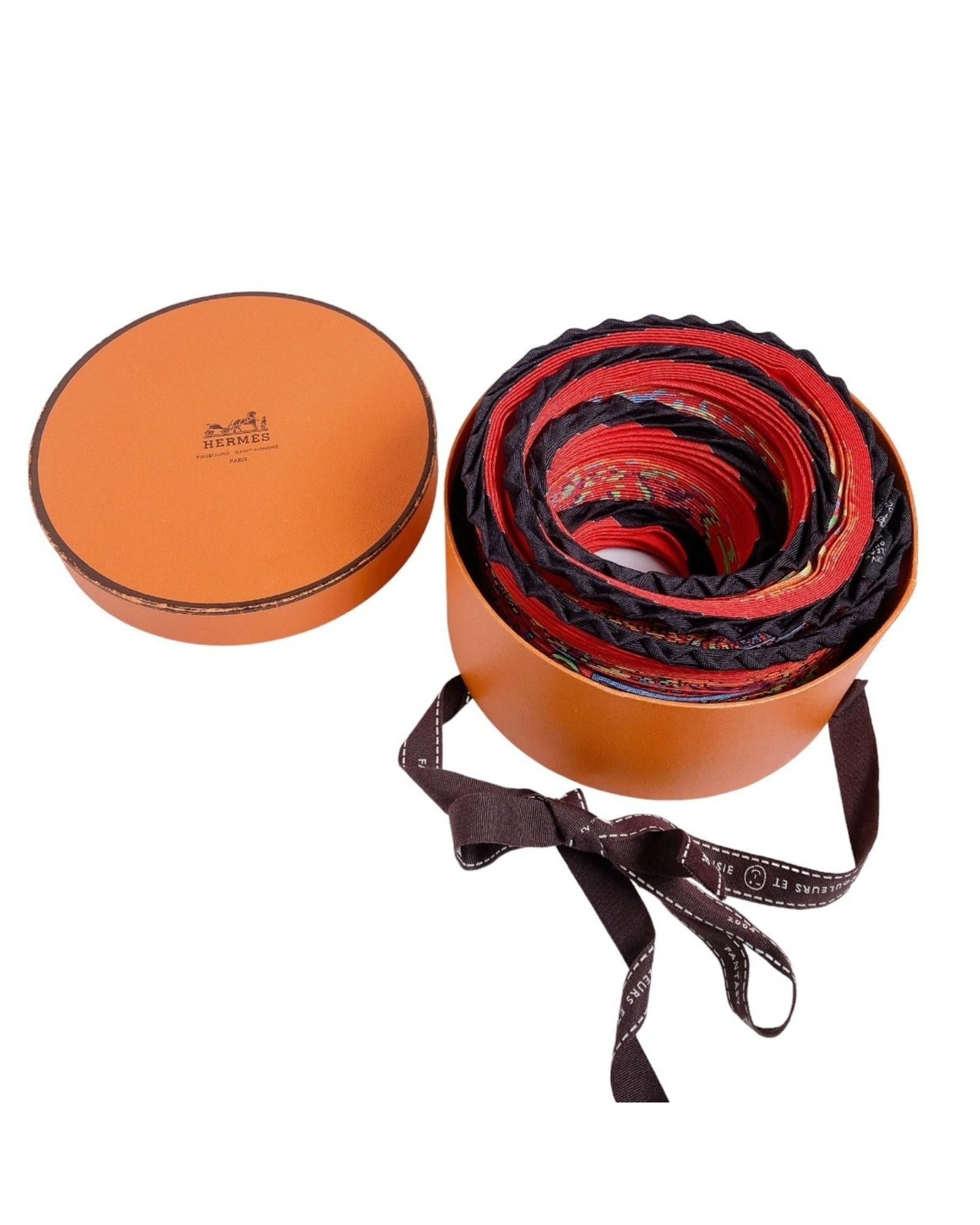 image of Hermes Red Silk Scarf - Versatile Elegance, Women's