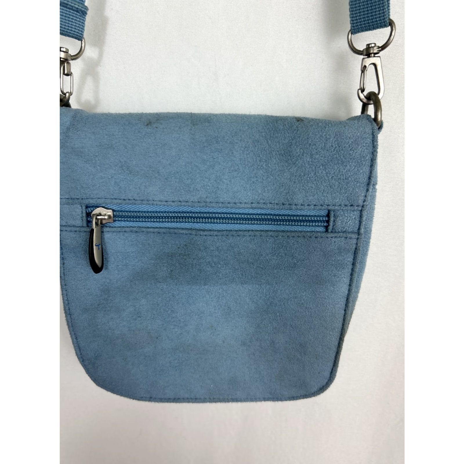 Vintage Travelon Blue Microfiber Suede Feel Organizer Shoulder Bag Travel Crossbody Size ONE SIZE - 3 Thumbnail
