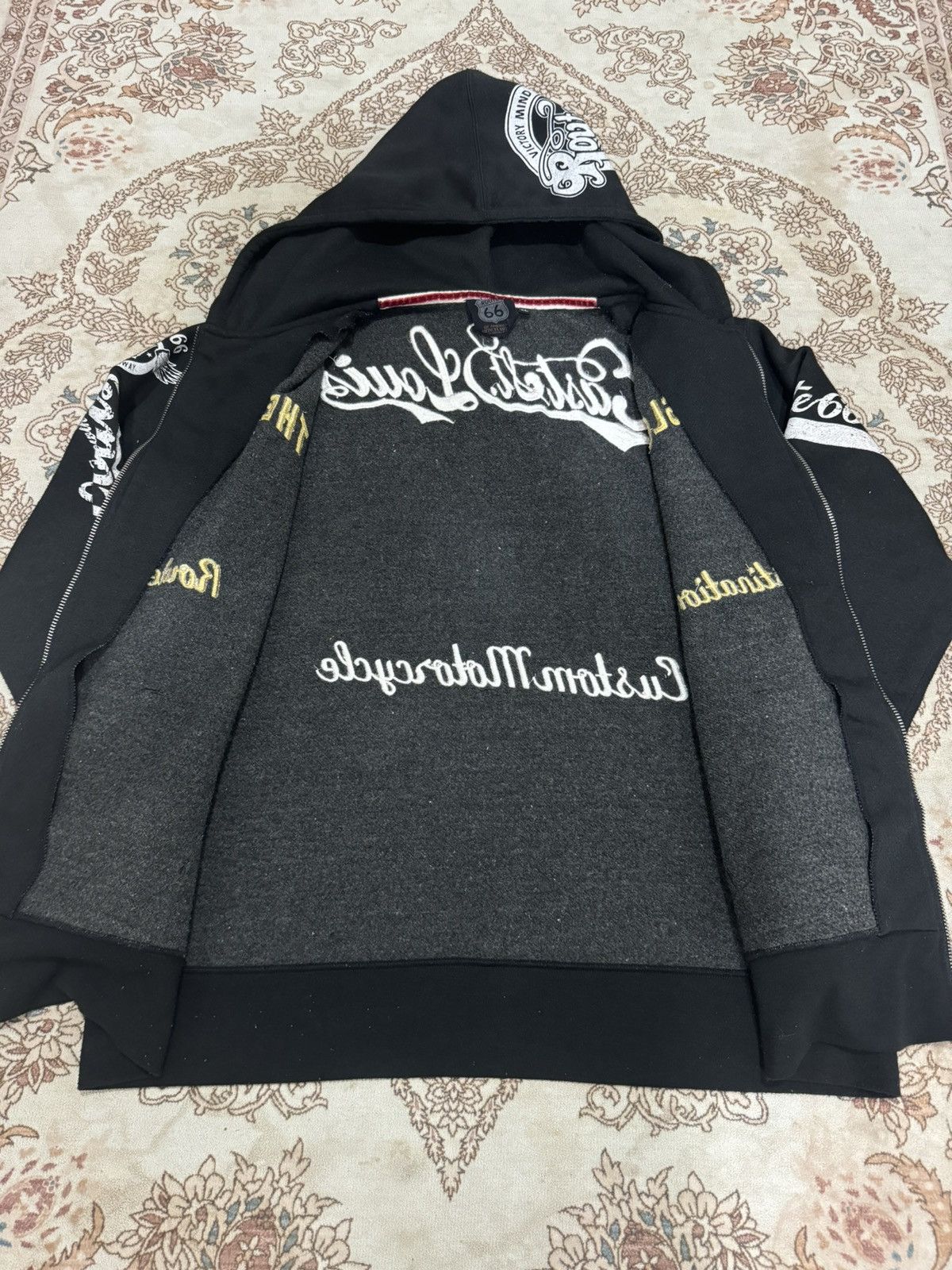 Route 66 × Vintage Route66 Motorcycle Zipper Hoodie Size US L / EU 52-54 / 3 - 7 Thumbnail