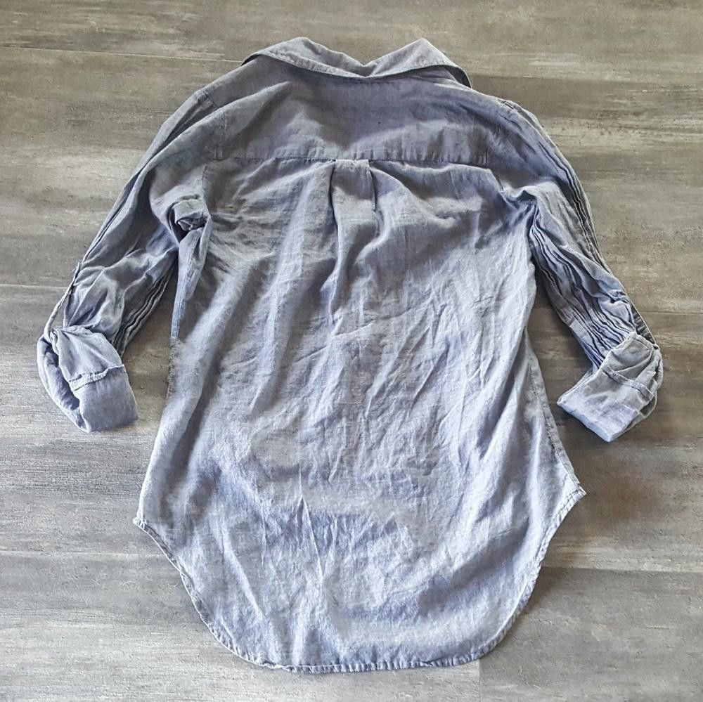 Designer Denim Pocket Detailed A&K Dressy Blouse Size M / US 6-8 / IT 42-44 - 2 Thumbnail