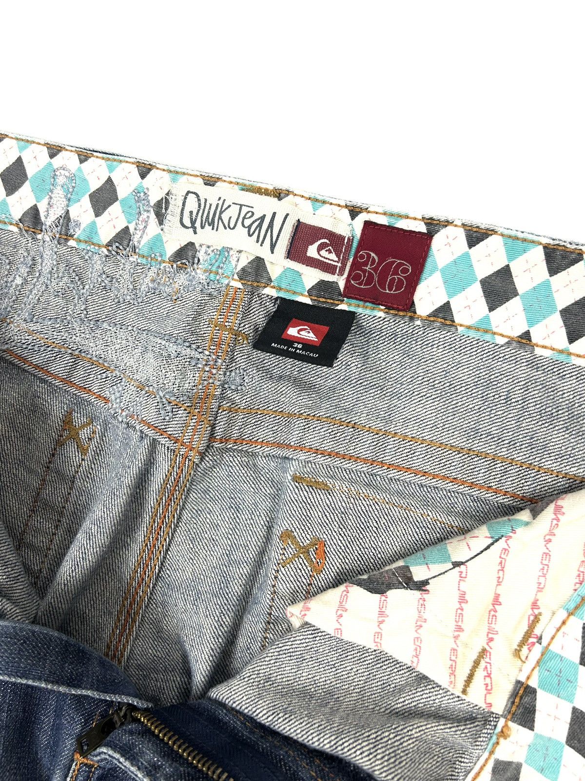Quiksilver Vintage 90’s Quiksilver Blue Jeans Embroidered Big Logo Y2K Size US 36 / EU 52 - 12 Thumbnail