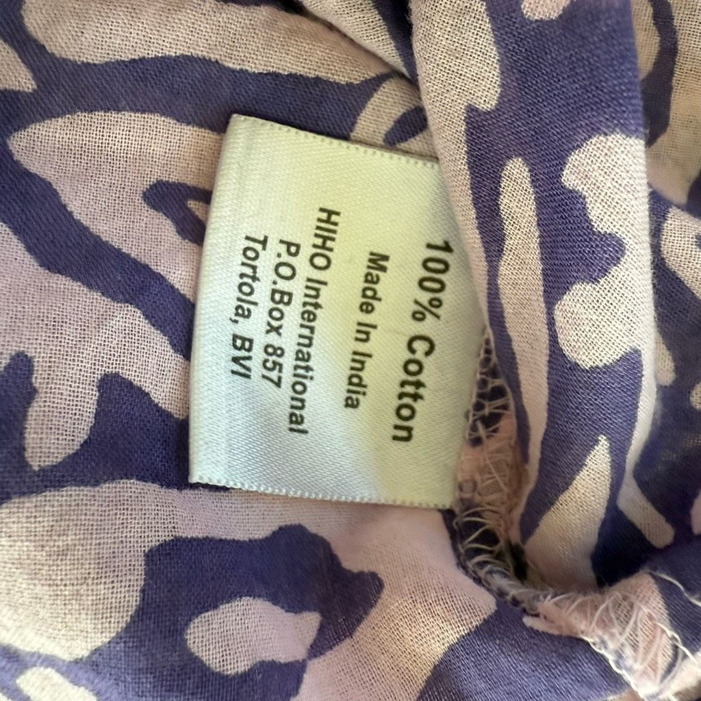Other Hiho Purple Abstract 3/4 Sleeve Elastic Neck Cuff Shift Dress Cotton M Size M / US 6-8 / IT 42-44 - 7 Thumbnail
