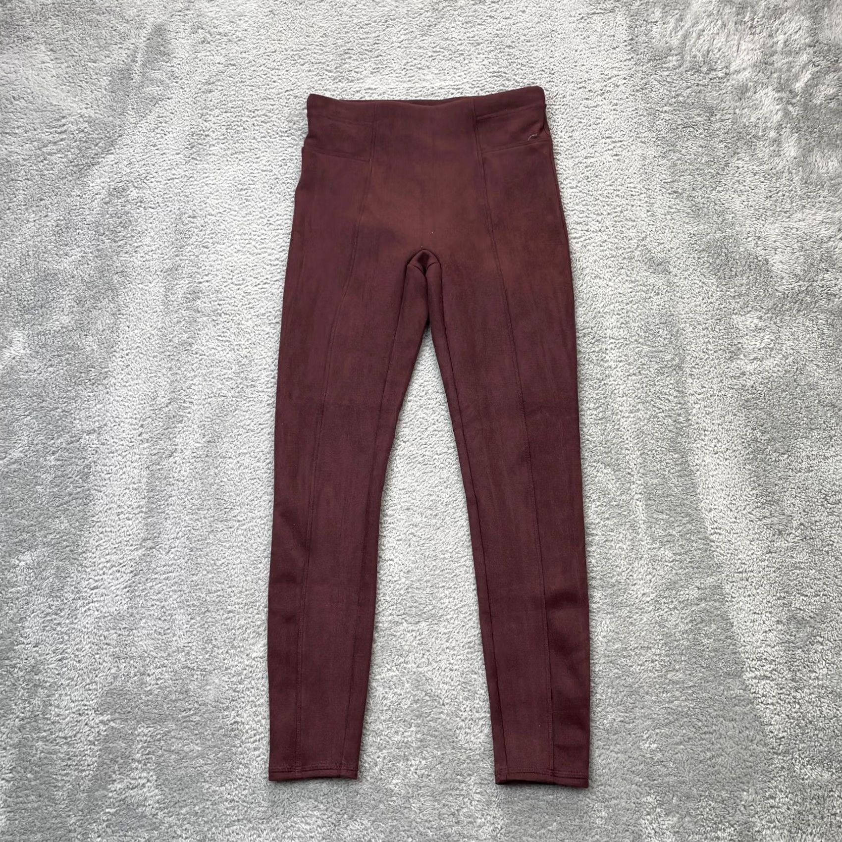 Spanx Spanx Leggings Womens Small Red Faux Suede Stretch Skinny Leg Slimming Workout Size 28" / US 6 / IT 42 - 2 Thumbnail