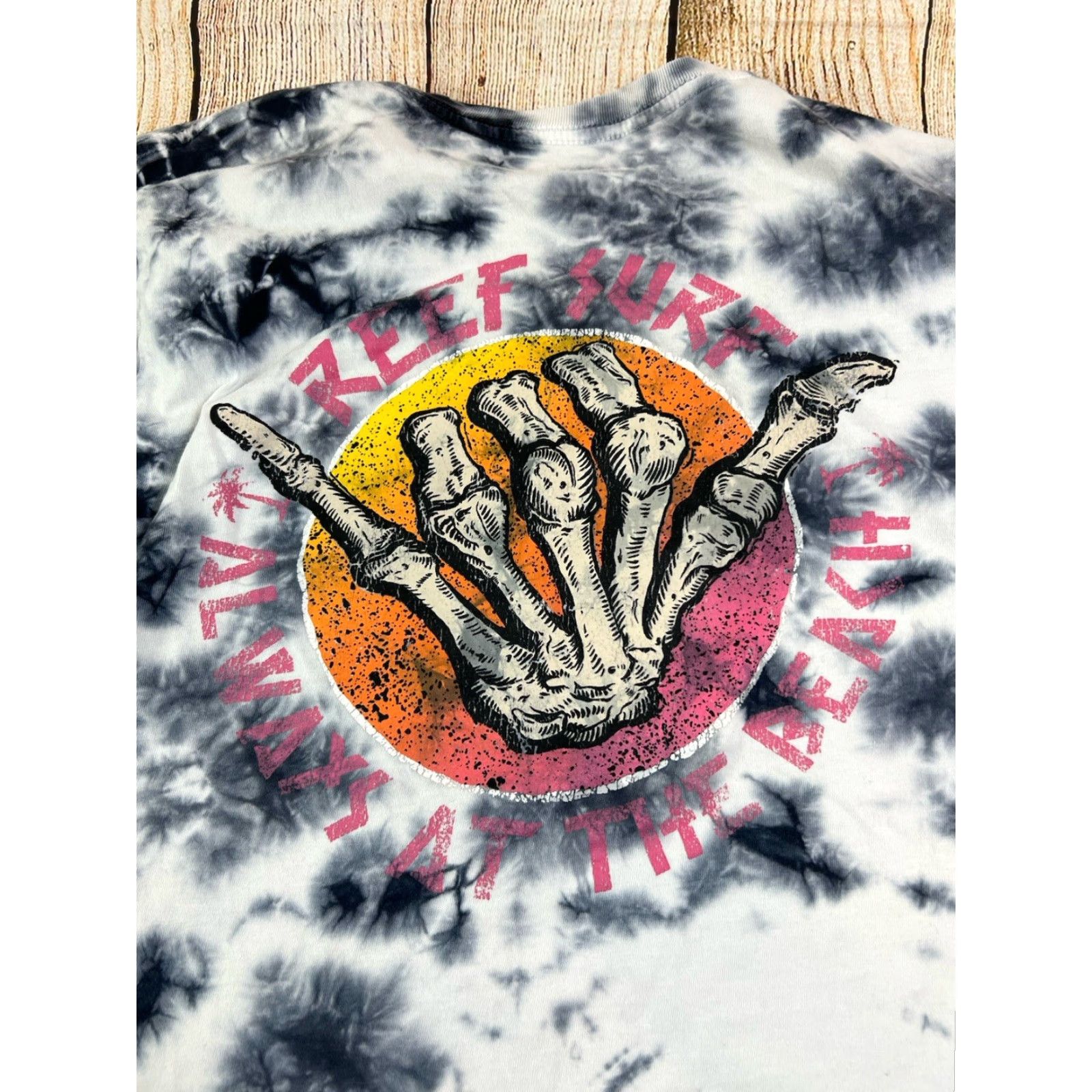 REEF Reef Surf Beach T Shirt Long Sleeve Tie Dye White White L Men Cotton Graphic Print Regular Vintage No Size US L / EU 52-54 / 3 - 8 Thumbnail