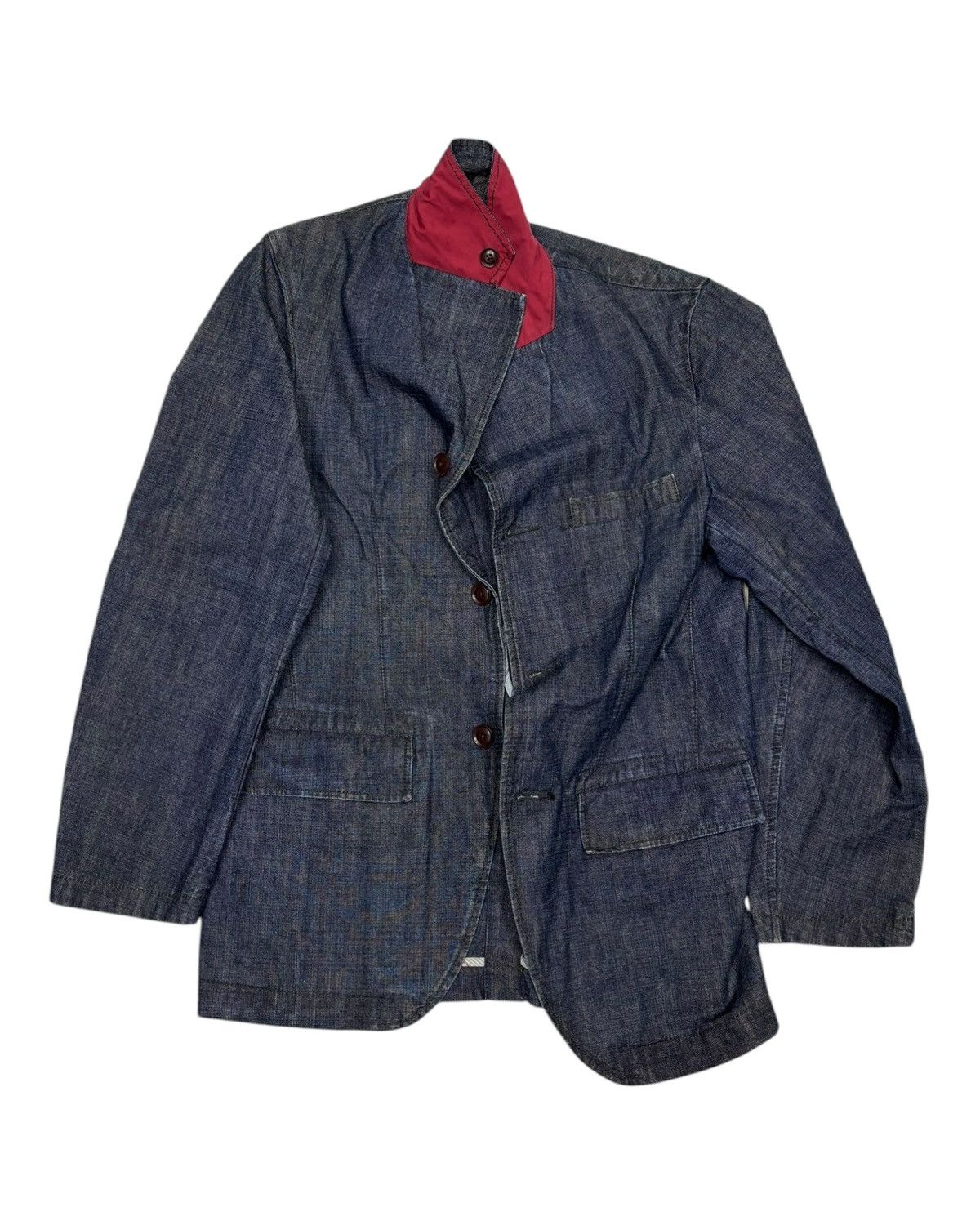 Issey Miyake 🔥RARE DENIM BLAZER JAPANESE UNIQLO KAPITAL ILSTLE DESIGN Size US M / EU 48-50 / 2 - 14 Thumbnail