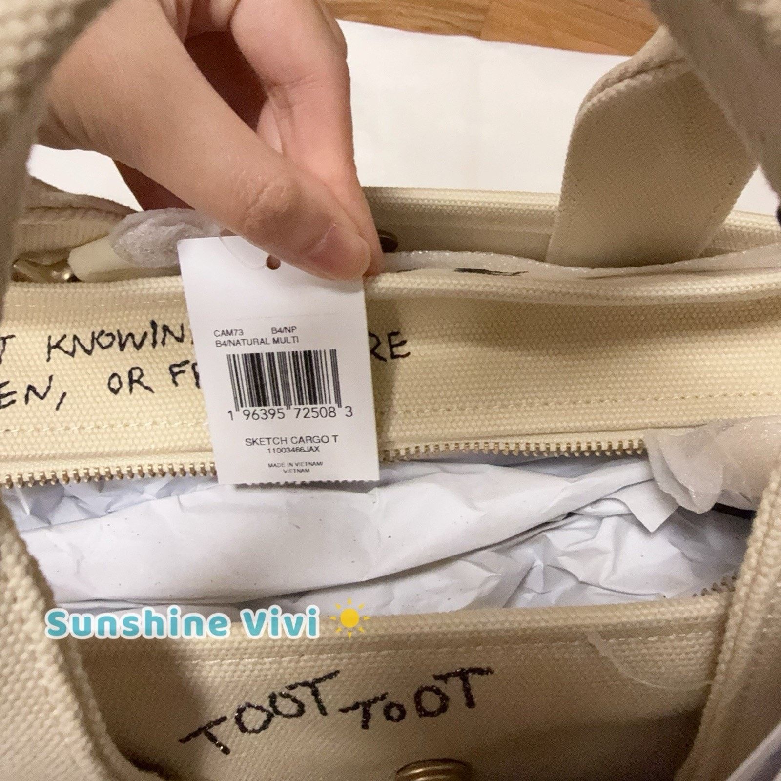 Coach NWT Coach Cargo Tote Crossbody Sketch CAM73 Natural Size ONE SIZE - 3 Thumbnail