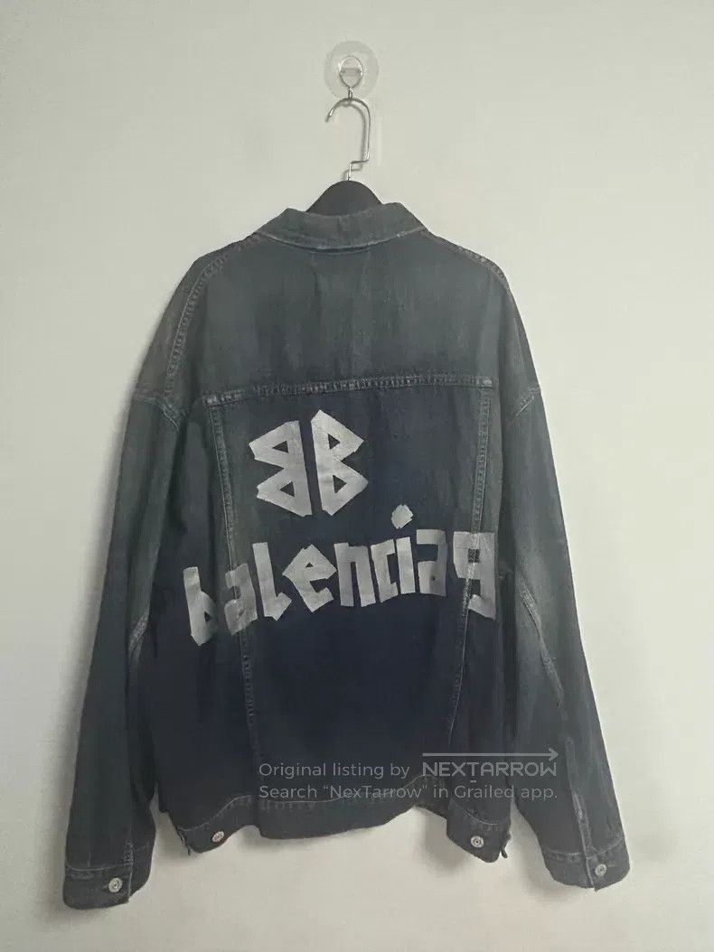Balenciaga Balenciaga Rinse washed denim tape jacket blue Size US S / EU 44-46 / 1 - 2 Thumbnail