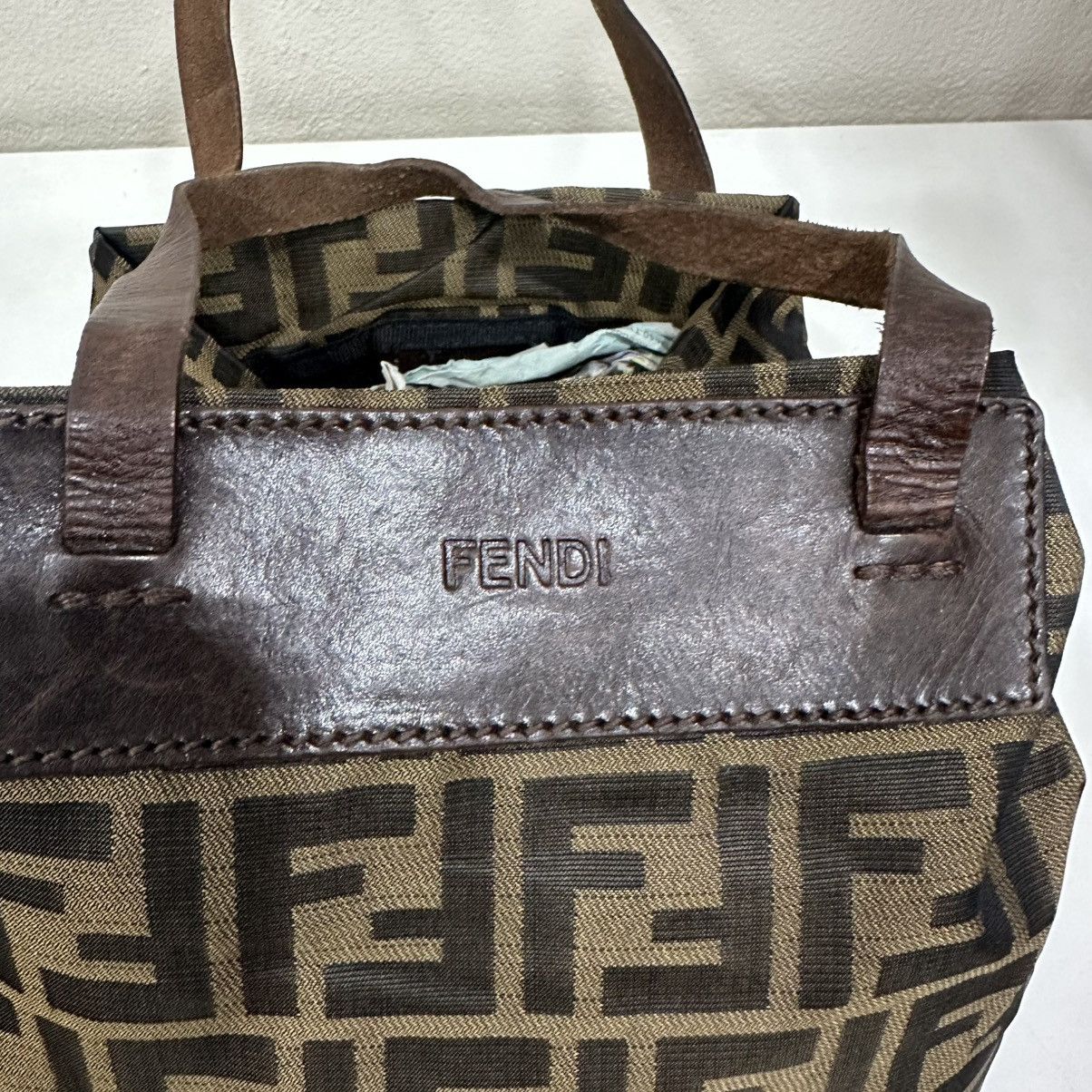 Fendi ‼️YES‼️ VINTAGE FENDI ZUCCA FF FOLDABLE MINI BAG Size ONE SIZE - 7 Thumbnail