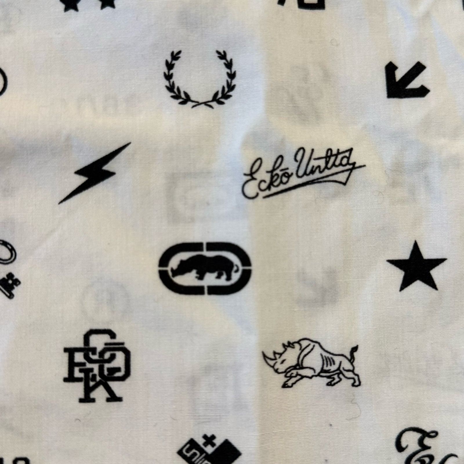 Ecko Unltd. Ecko Men’s Medium White & Black Short Sleeve Button Up Shirt Size US M / EU 48-50 / 2 - 5 Thumbnail