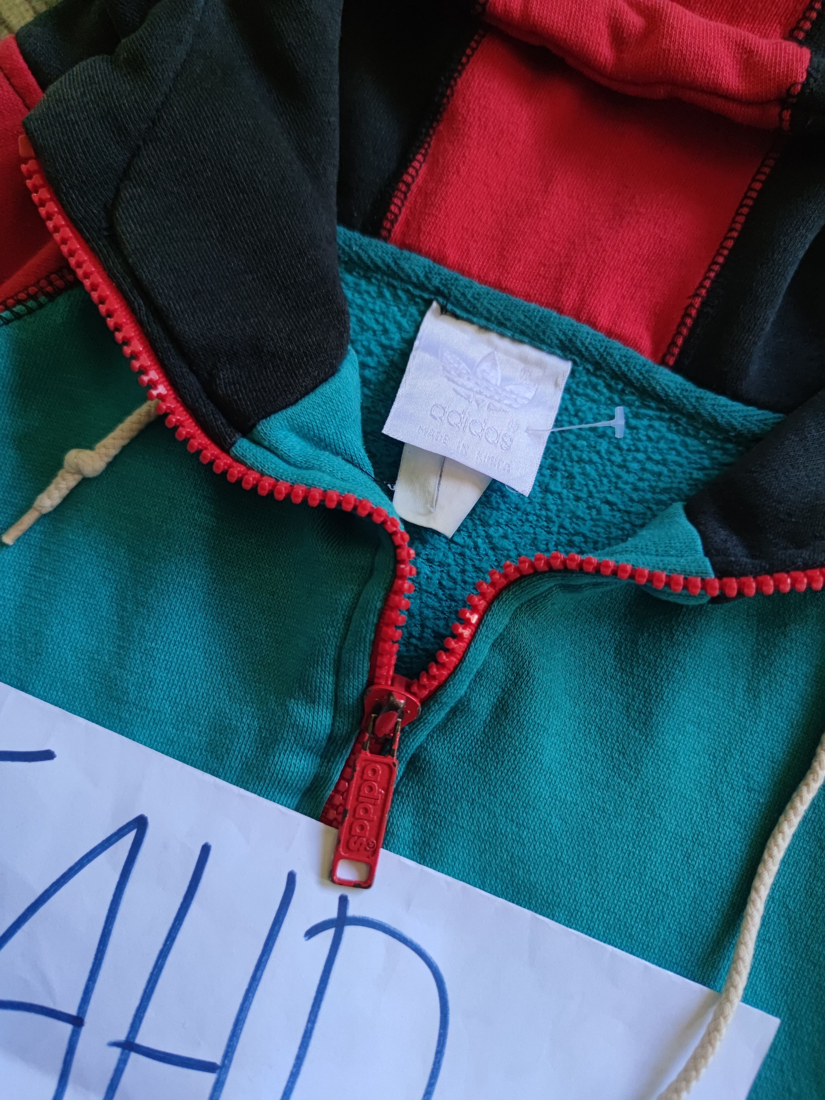 Adidas Vintage Multicolour Adidas Half Zipper Hoodie Size US L / EU 52-54 / 3 - 8 Thumbnail