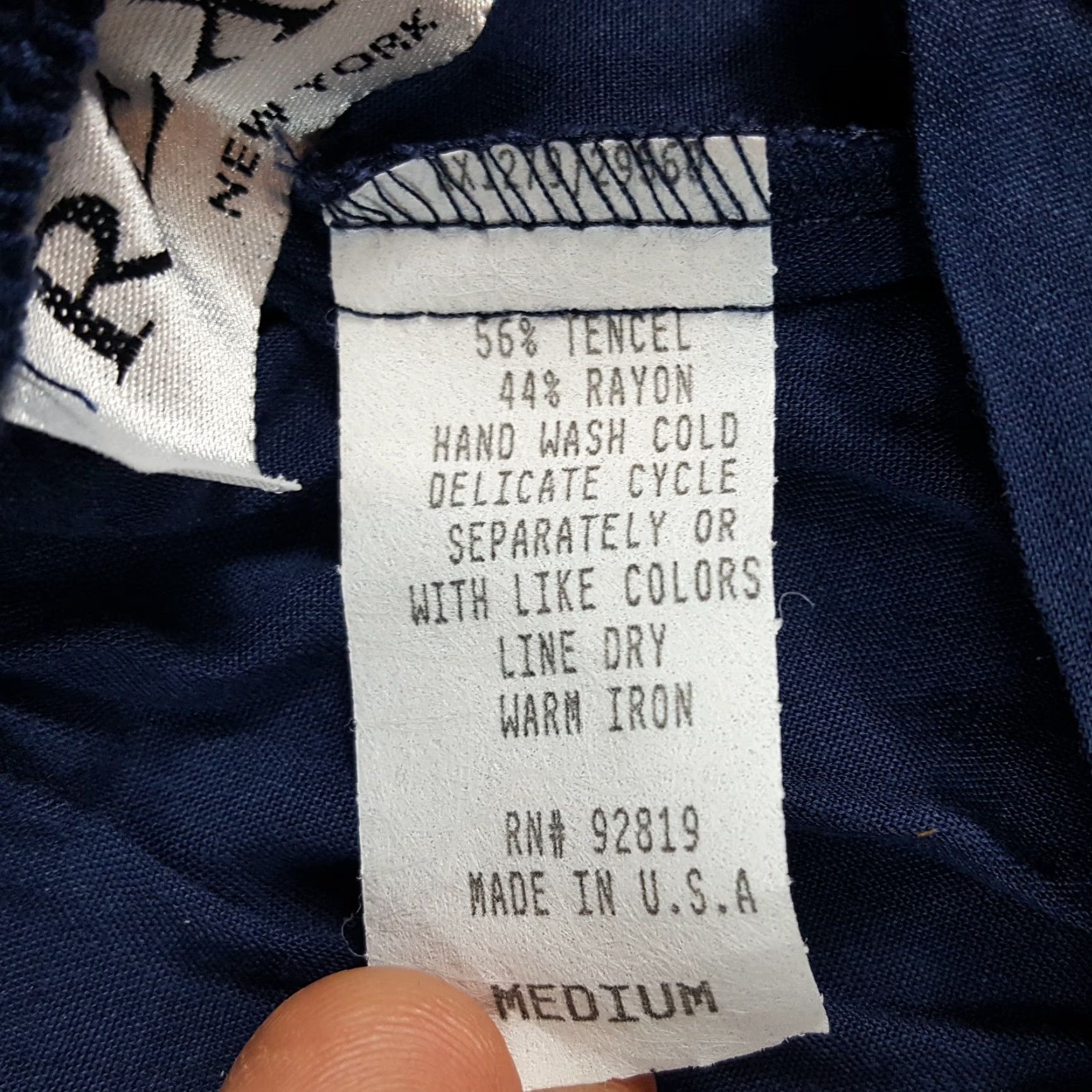 Vintage VINTAGE Rexx Women's Pants Tapered High-Rise Summer Casual Bohemian 80s 90s Y2K Navy Blue Medium Size 32" / US 10 / IT 46 - 6 Thumbnail