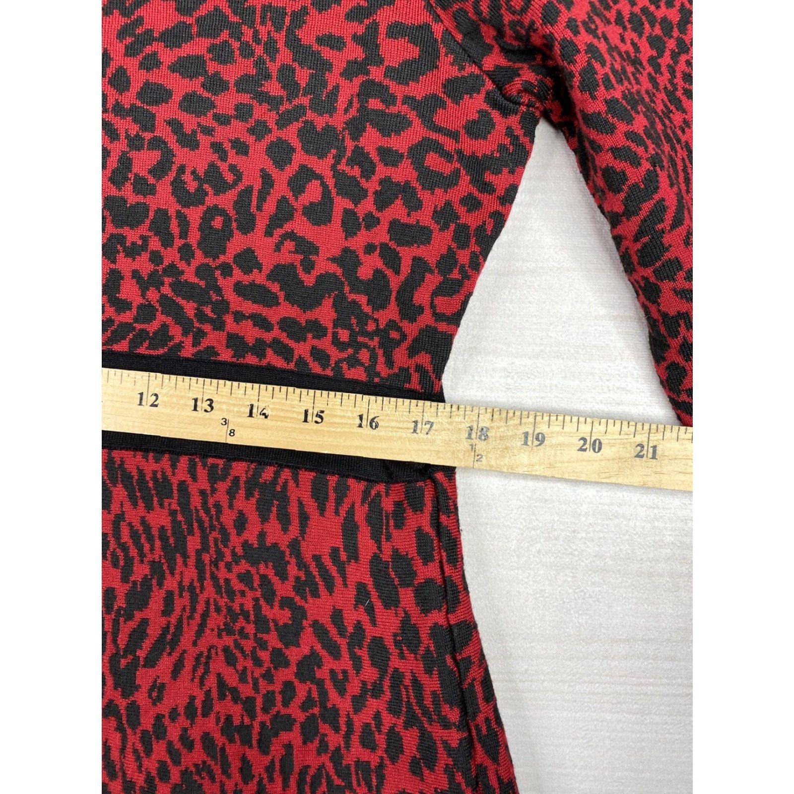 Vintage Nina Leonard Dress XL Black Red Animal Print Knit Scoop Neck A-Line Shirt Dress Womens Vintage No Size XL / US 12-14 / IT 48-50 - 5 Thumbnail