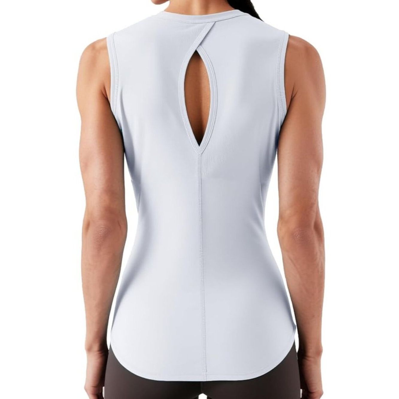 Other NWT New Vanmolrsa Sleeveless Yoga Open Back Workout White T Size L / US 10 / IT 46 - 2 Thumbnail