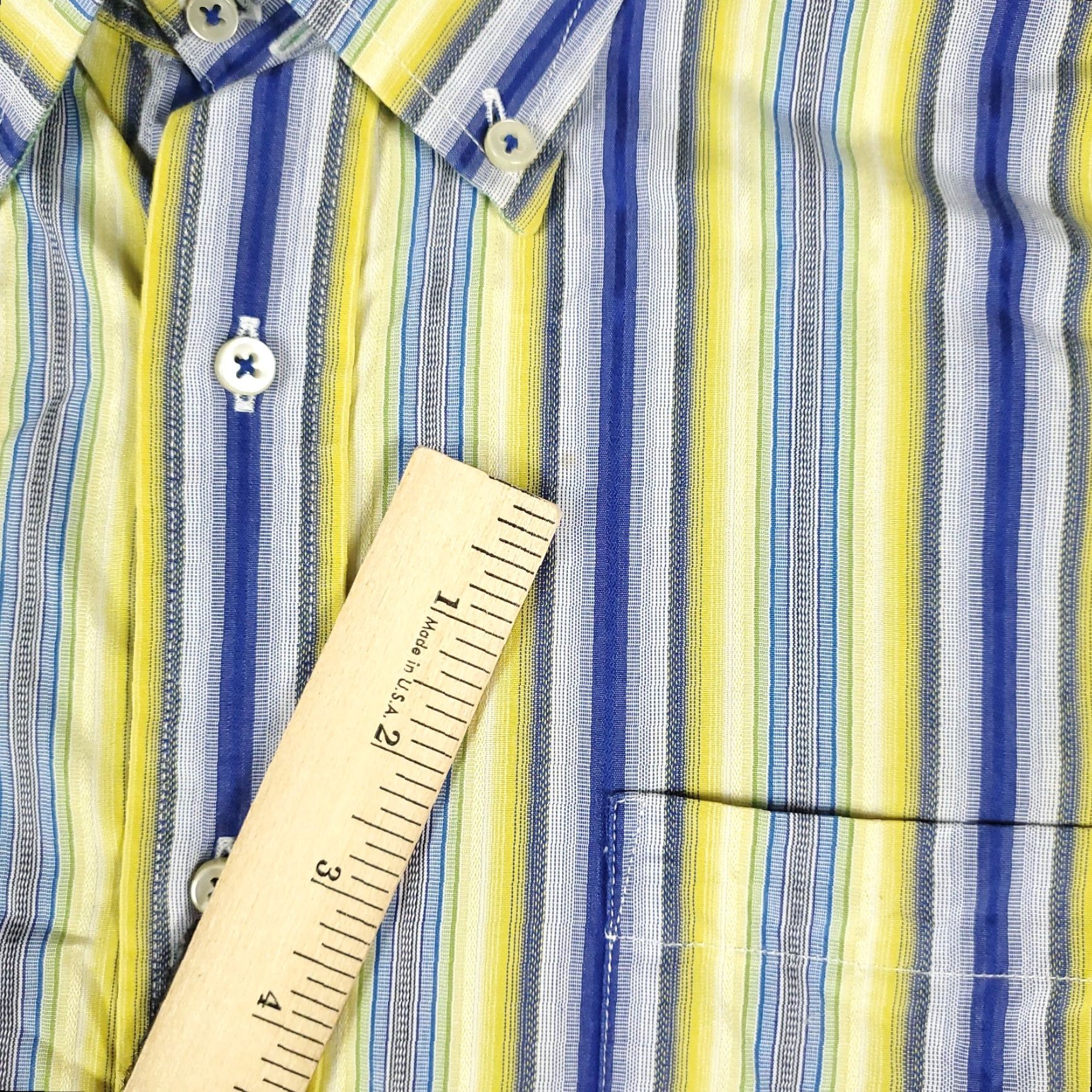 Tommy Hilfiger Tommy Hilfiger Shirt Mens XL Yellow Blue Striped Button-Up Long Sleeve Mens Size US XL / EU 56 / 4 - 3 Thumbnail