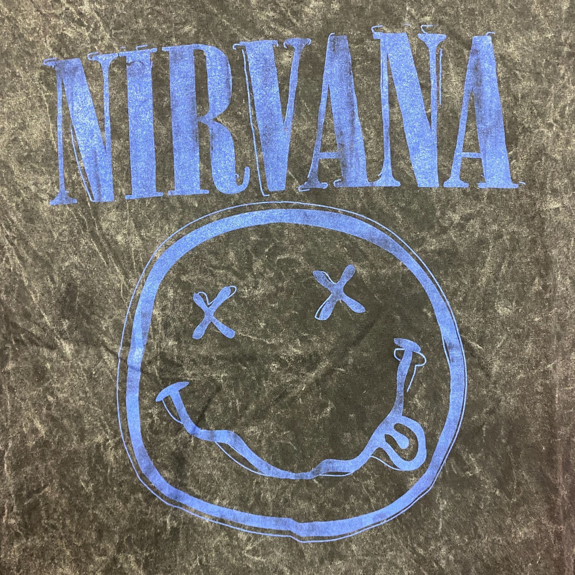 Nirvana Nirvana Smiley Logo Gray T-Shirt Medium Size US M / EU 48-50 / 2 - 2 Thumbnail