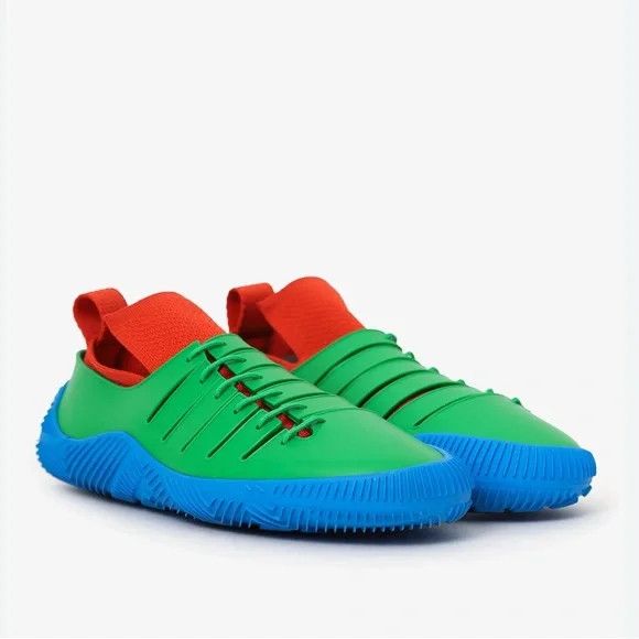 Bottega Veneta o1y0725 Rubber Low-Top Sneakers in Green/Red Size US 4 / IT 34 - 3 Thumbnail