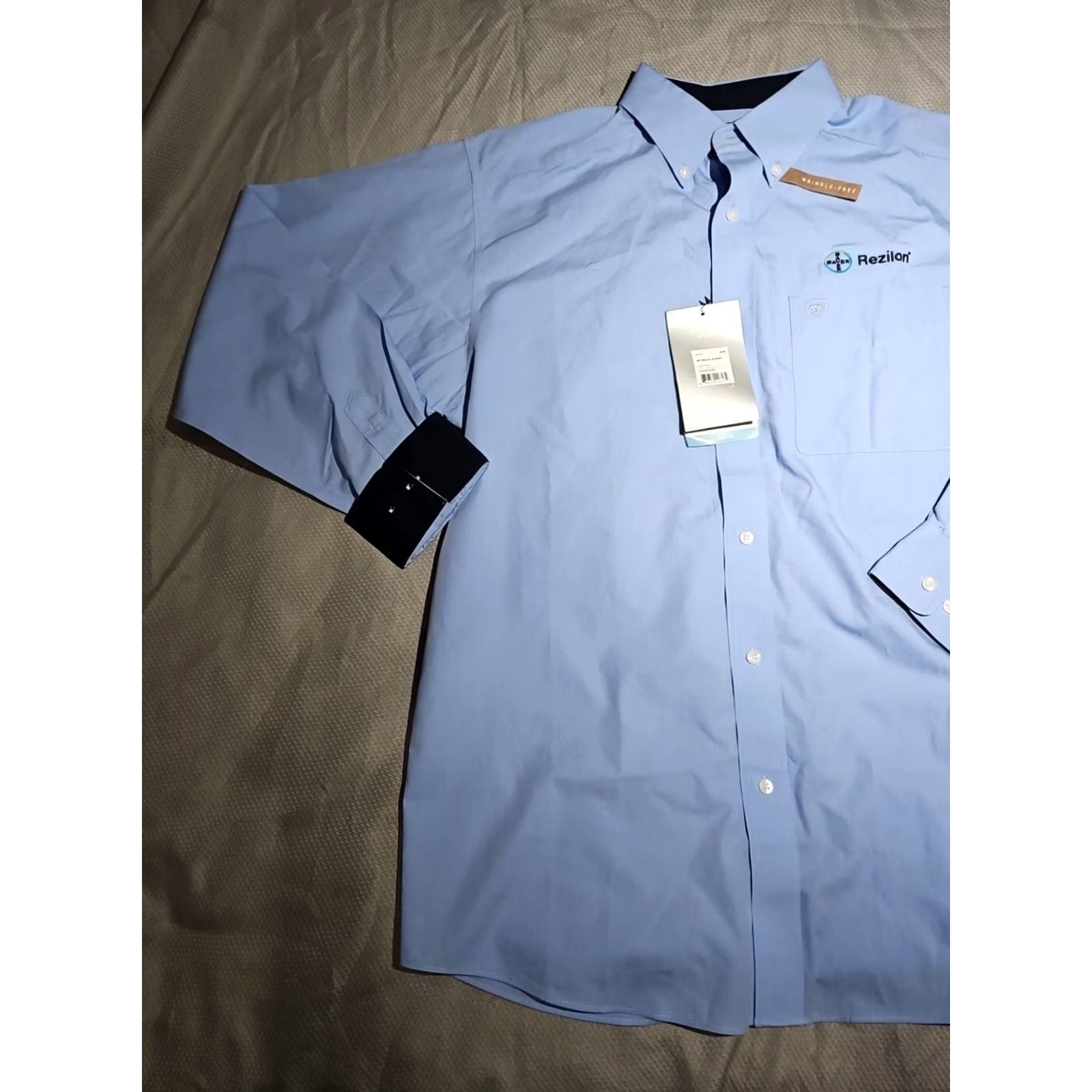 Ariat NWT Ariat Mens Shirt Medium Sky Blue Button Collared Embroidered Casual Top Shirt Mens Blue Size US M / EU 48-50 / 2 - 3 Thumbnail