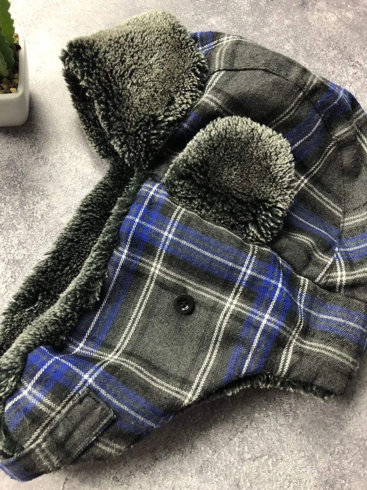 Japanese Brand USHANKA Hat Vintage Blue Mohair Streetwear Japans Style Y2k Size ONE SIZE - 3 Thumbnail