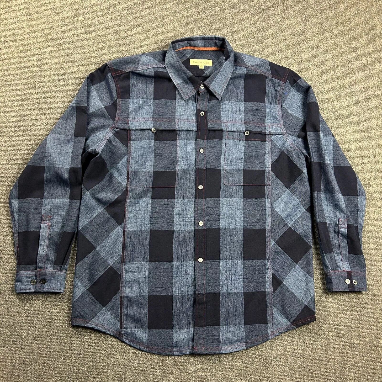 The Territory Ahead Territory Ahead Shirt Mens XL Check Button Up Double Pockets Size US XL / EU 56 / 4 - 1 Thumbnail