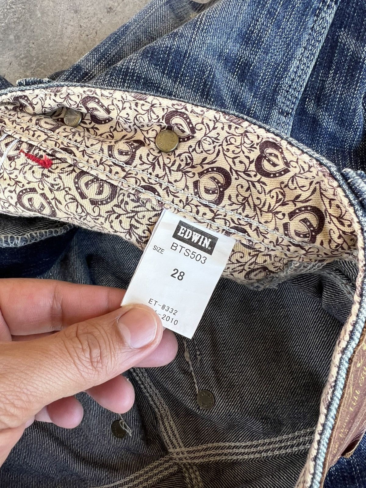 Edwin Vintage Flare Edwin 503 Blue Trip Distress Jean Size US 31 - 21 Thumbnail