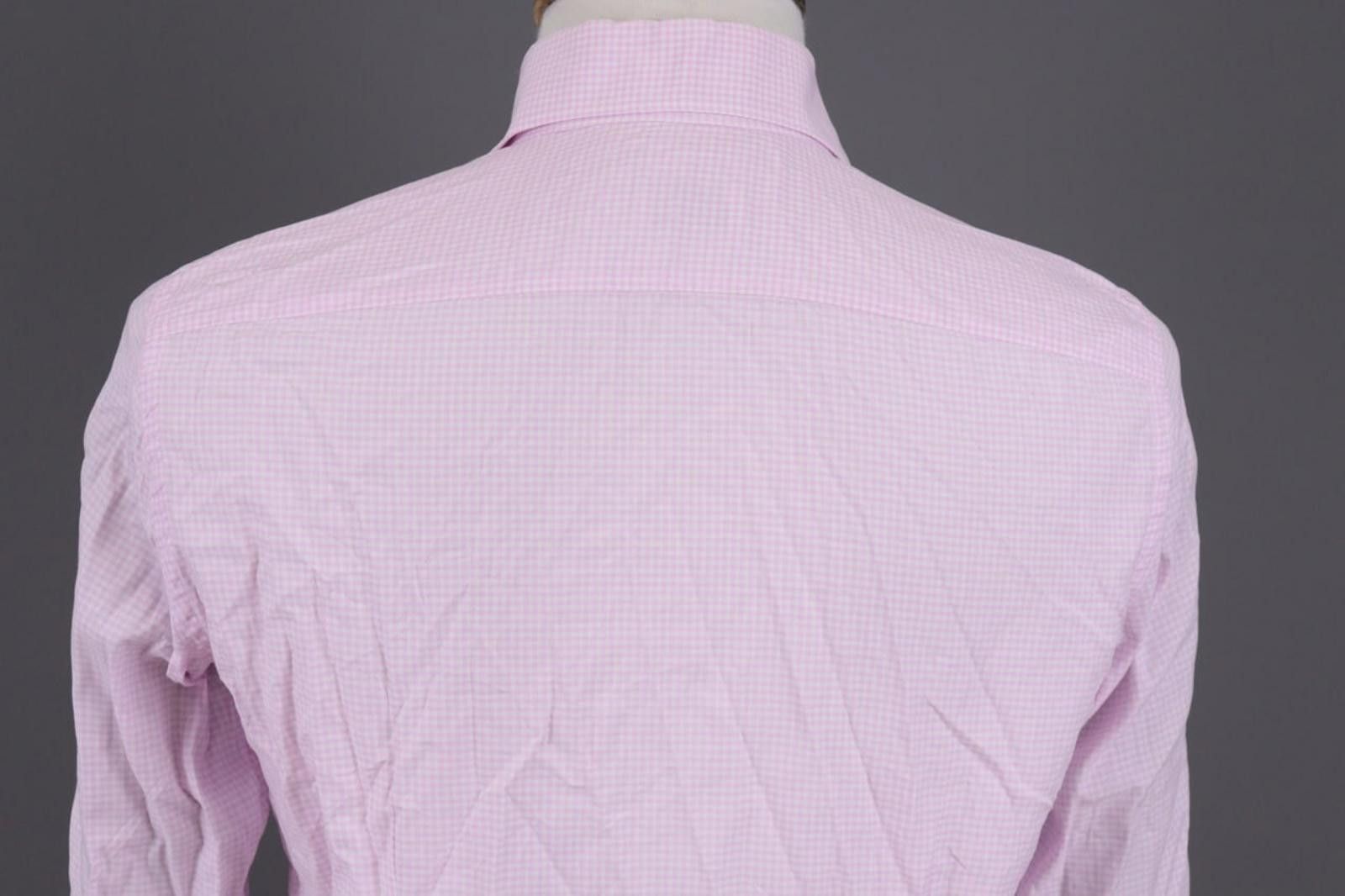 Suitsupply Scabal Pink Check Long Sleeve Dress Shirt Size 39 / 15 1/2 Size US M / EU 48-50 / 2 - 10 Thumbnail