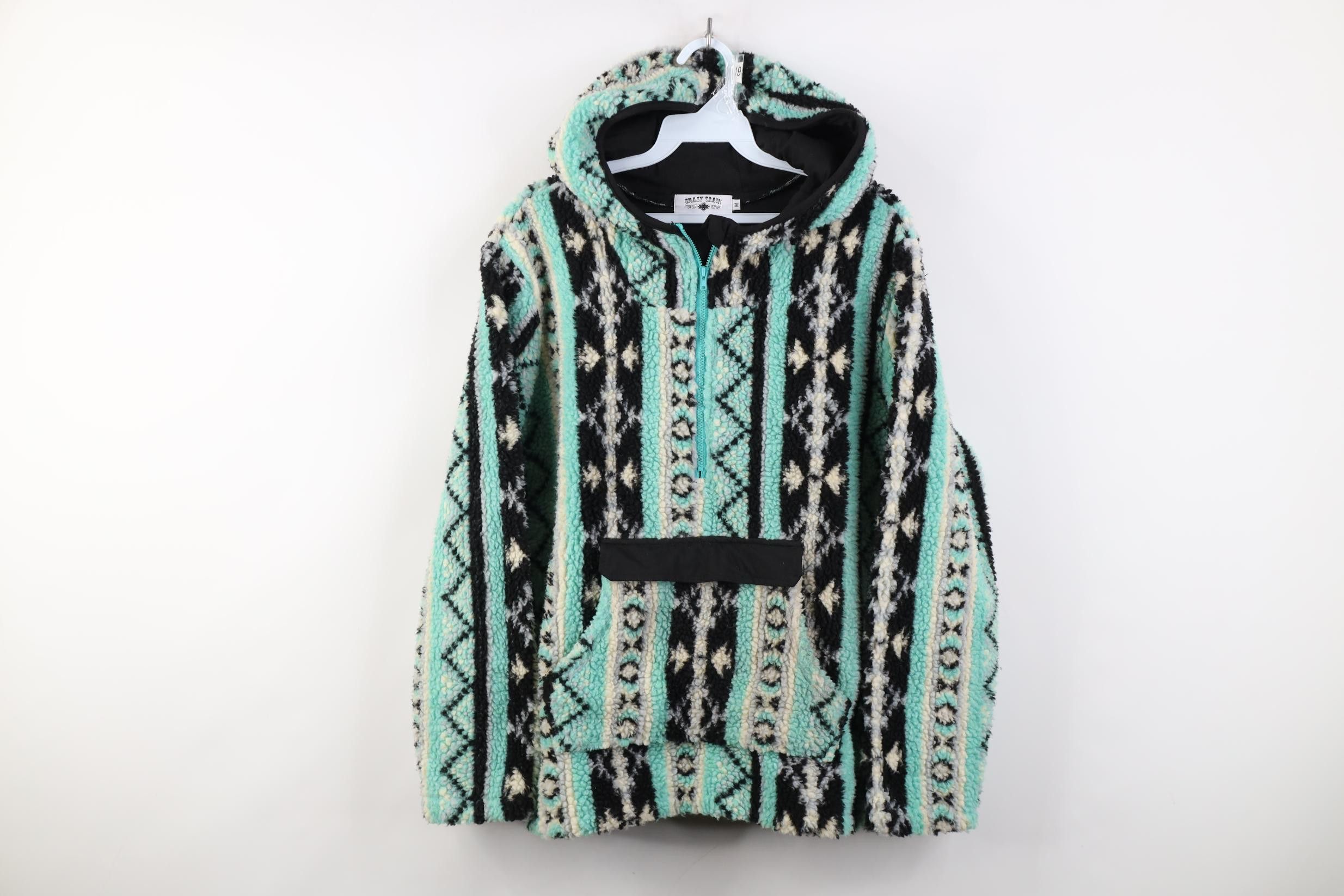 Vintage Vintage 90s Y2K Streetwear Pile Fleece Hooded Anorak Jacket Size M / US 6-8 / IT 42-44 - 1 Thumbnail