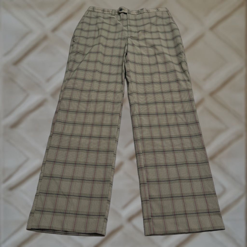 Cutter & Buck Cutter & Buck Drytec Plaid Golf Trouser Pants Womens 36x34 Brown Straight Leg Size 25" / US 0 / IT 36 - 1 Thumbnail