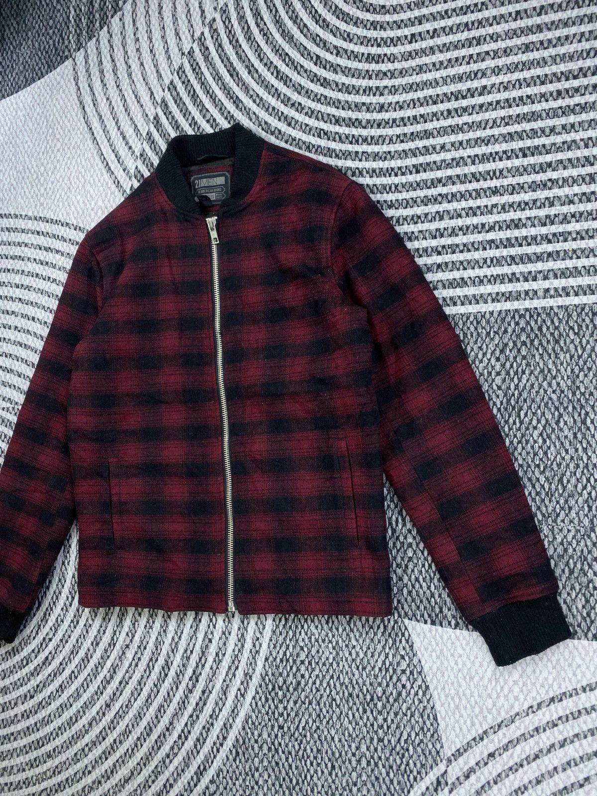21 Men Vintage 21 Mens Red Plaid Zipper Wool Jacket Size US M / EU 48-50 / 2 - 4 Thumbnail