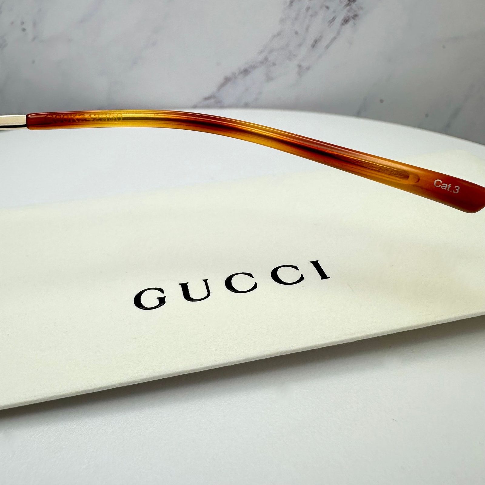 Gucci New GUCCI Sunglasses Gold Metal Square Aviator Red Green Size ONE SIZE - 10 Thumbnail