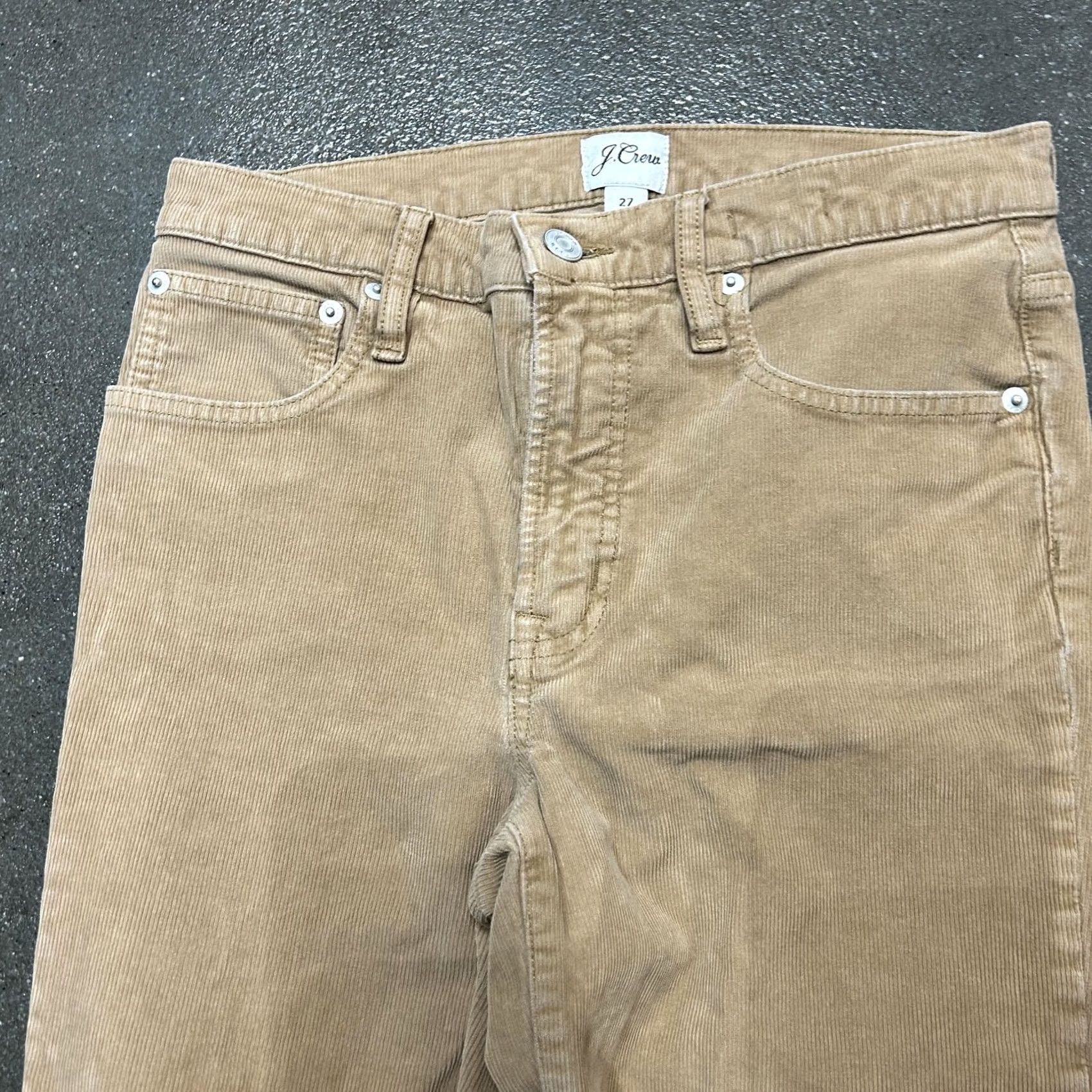 J.Crew J.Crew Pants Womens 27 Beige Corduroy Straight Leg Khakis Casual Five Pocket Size 27" / US 4 / IT 40 - 2 Thumbnail