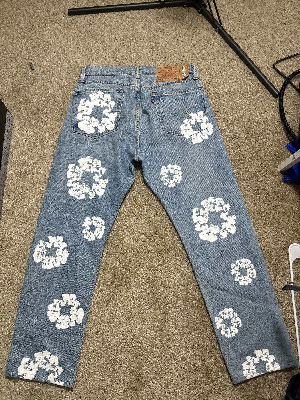DENIM TEARS Light blue denim tears jeans size 31W x 32L Size US 31 - 2 Thumbnail