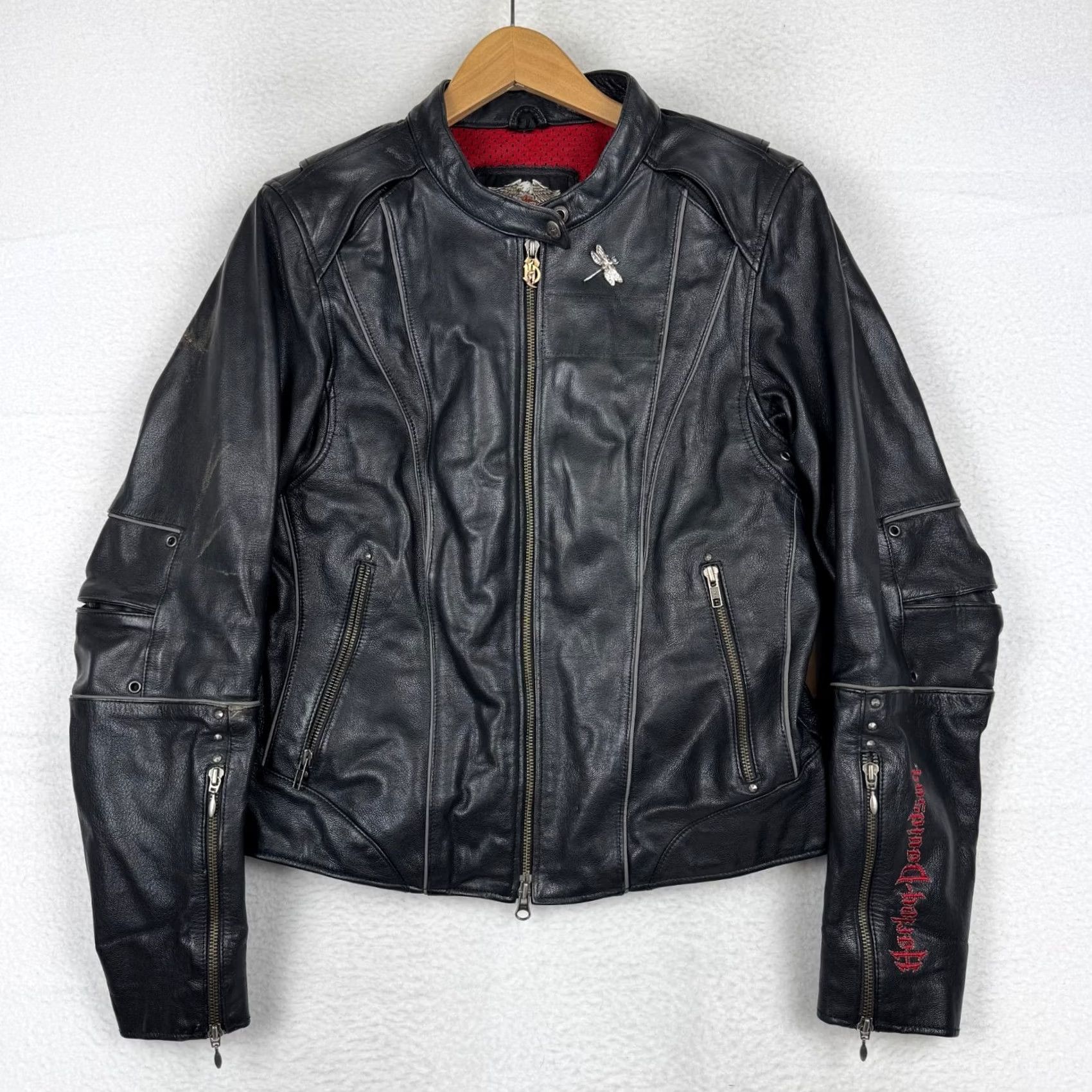 Harley Davidson Harley Davidson Road Angel Leather Motorcycle Jacket - Rare Y2K - Women's Large Size L / US 10 / IT 46 - 4 Thumbnail