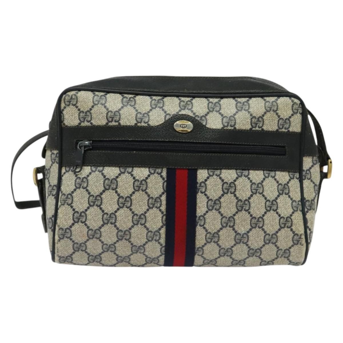 Gucci GUCCI GG Supreme Sherry Line Shoulder Bag Pvc Navy Gold 98 Size ONE SIZE - 2 Thumbnail