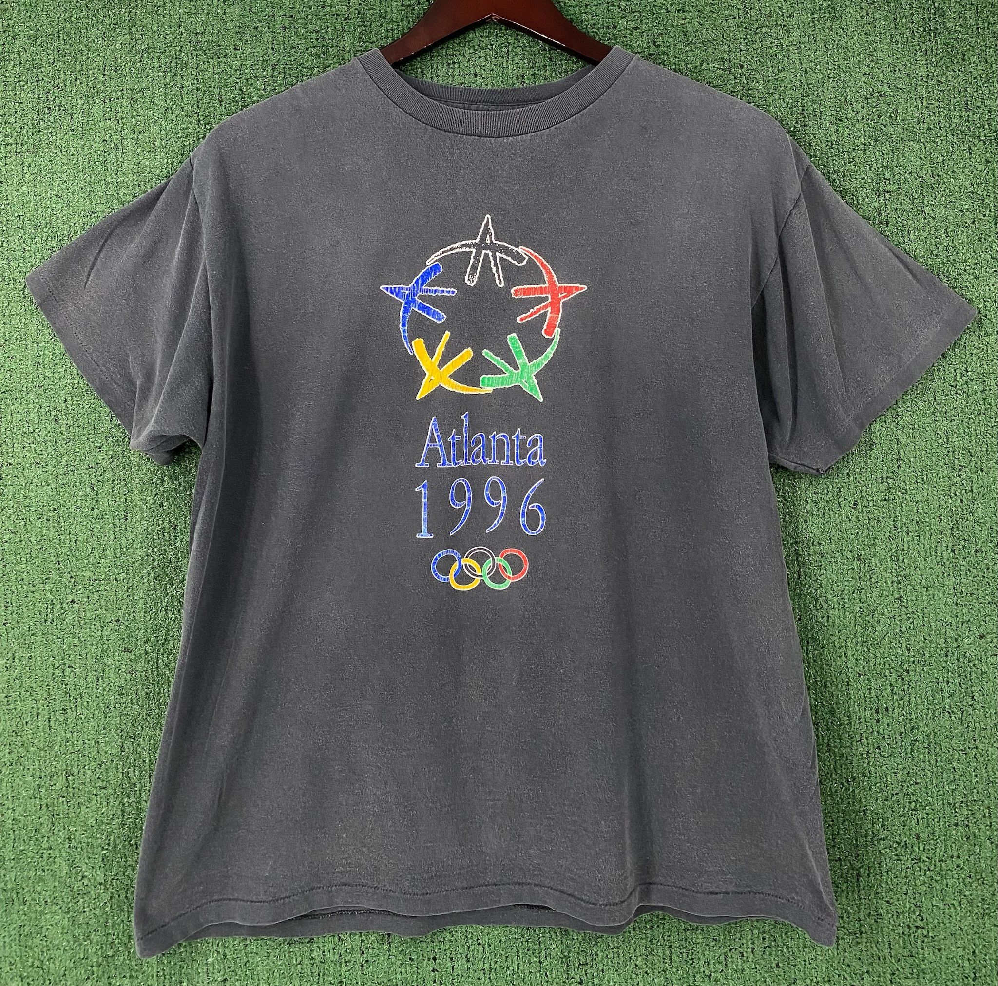 Delta 1996 Atlanta Olympics Faded Black Single Stitch T-Shirt XL Size US XL / EU 56 / 4 - 8 Thumbnail