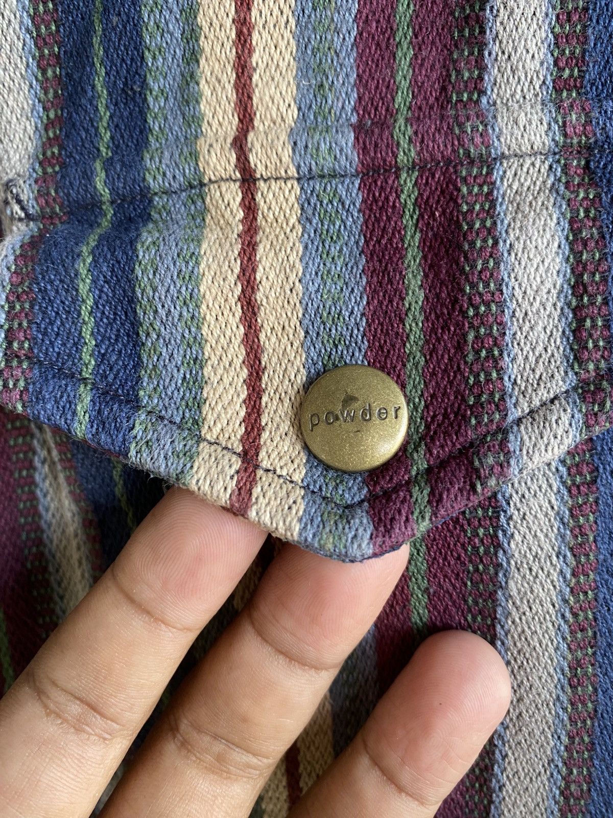 Japanese Brand Vintage “Powder” Striped Cotton Jacket Workwear Style Size M / US 6-8 / IT 42-44 - 9 Thumbnail