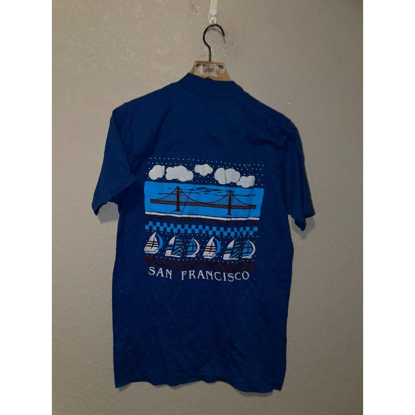 Other Vintage San Francisco Shirt Bridge Boat City Blue Tee 80s M Size US M / EU 48-50 / 2 - 9 Thumbnail