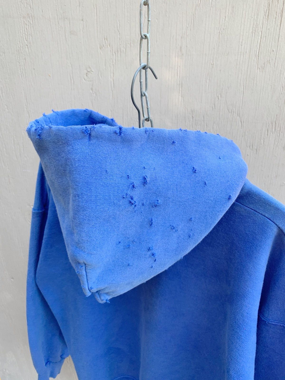 Vintage Thrashed Sun Faded Distressed BOXY Blank Hoodie ERD GRUNGE Size US L / EU 52-54 / 3 - 8 Thumbnail