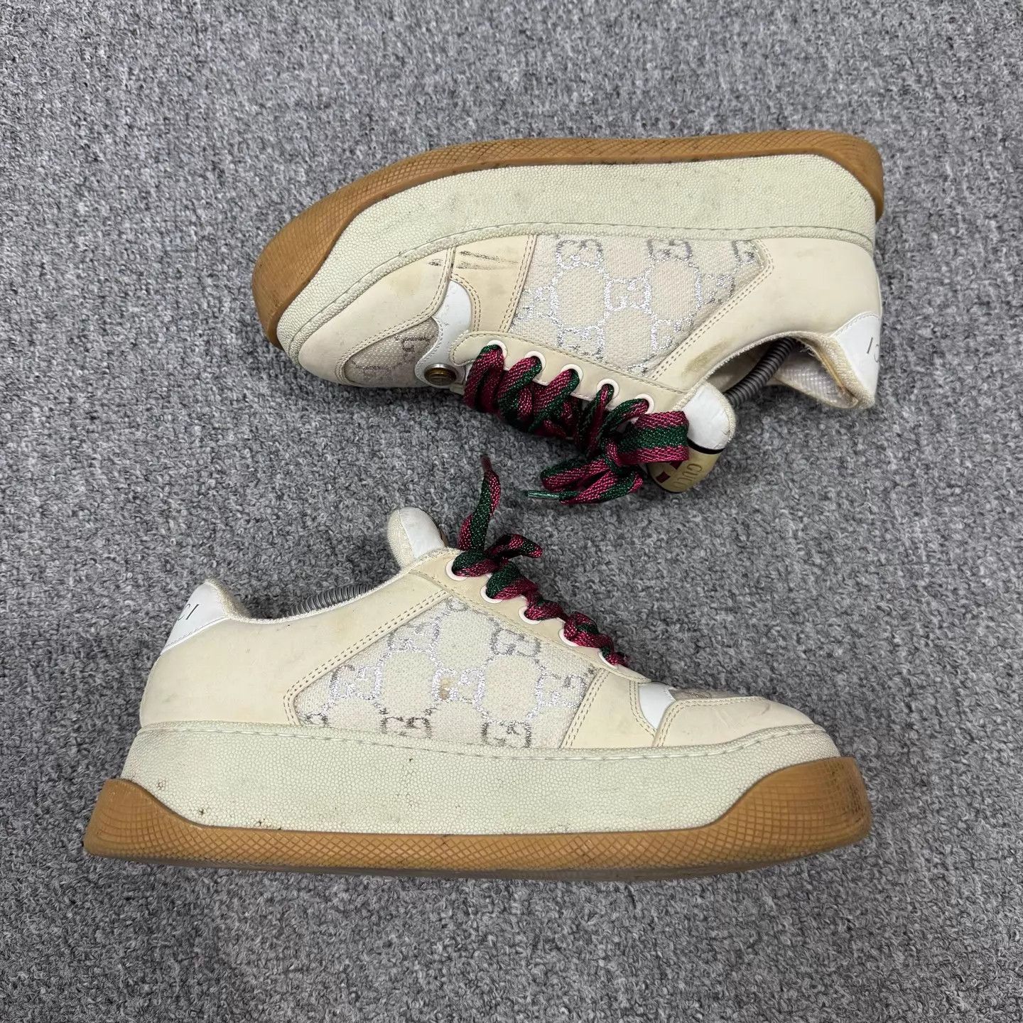 Gucci Gucci Screener Cream Dirty Double G Print Thick 38 95N Size US 7.5 / IT 37.5 - 4 Thumbnail
