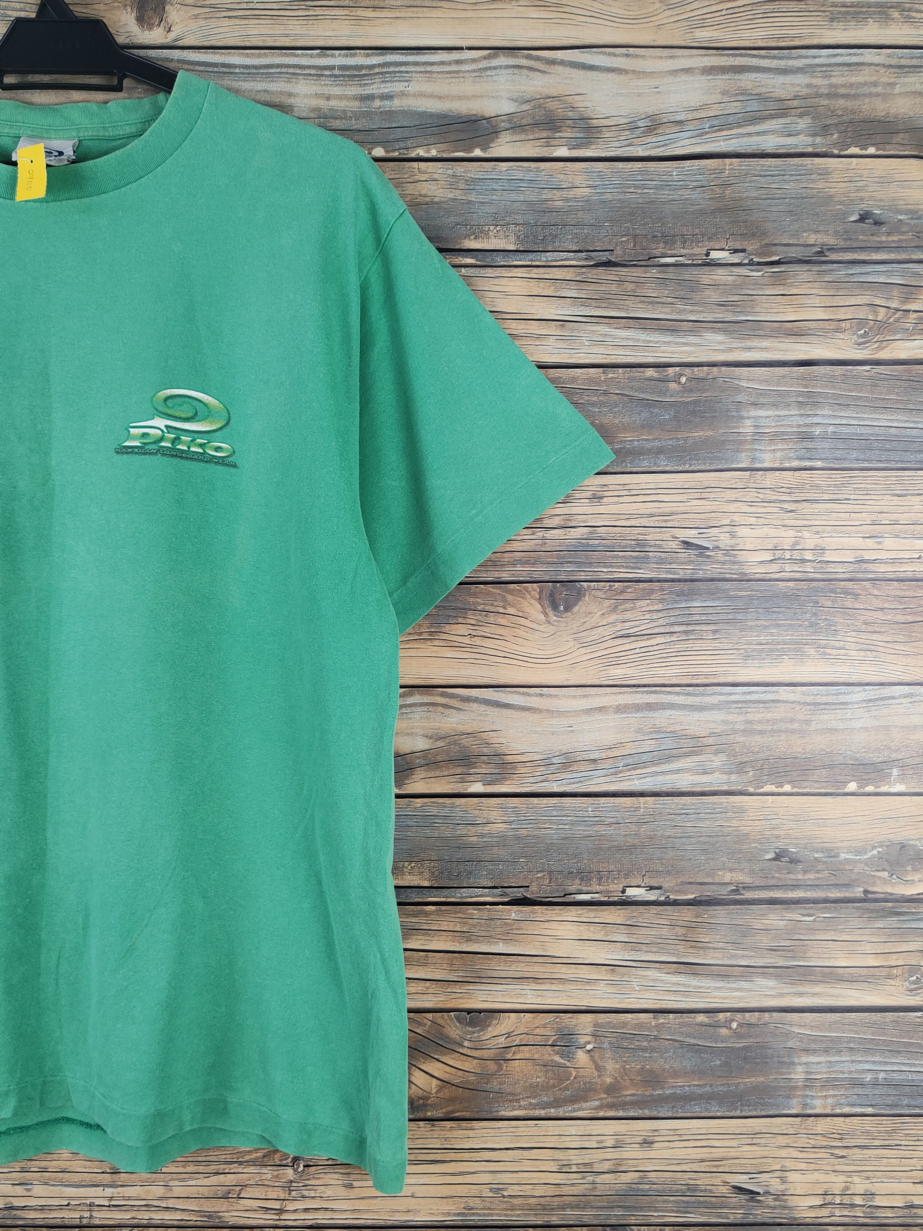 Japanese Brand DL Piko Surf Green Short Sleeve T-shirt #2755 Size US L / EU 52-54 / 3 - 5 Thumbnail