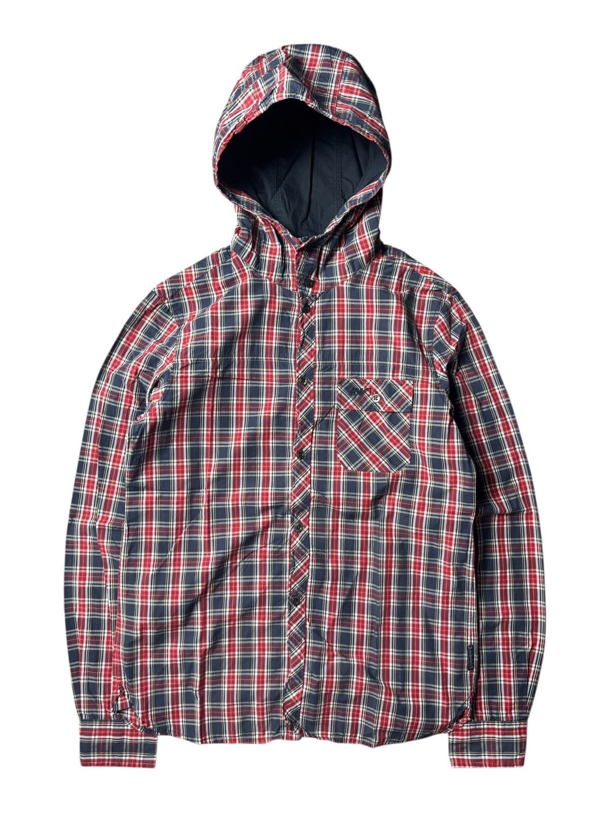 Giorgio Armani 2000s Armani Jeans Plaid Button Up with Hoodie Size US S / EU 44-46 / 1 - 1 Thumbnail