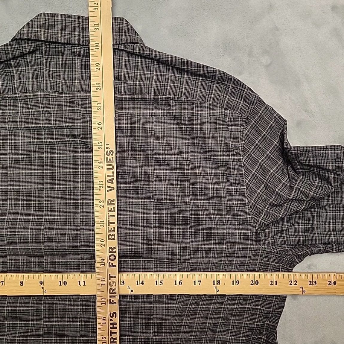 John Varvatos VINTAGE John Varvatos Shirt Mens L Gray Plaid Woven Button Up Casual Long Sleeve Cotton Size US L / EU 52-54 / 3 - 8 Thumbnail